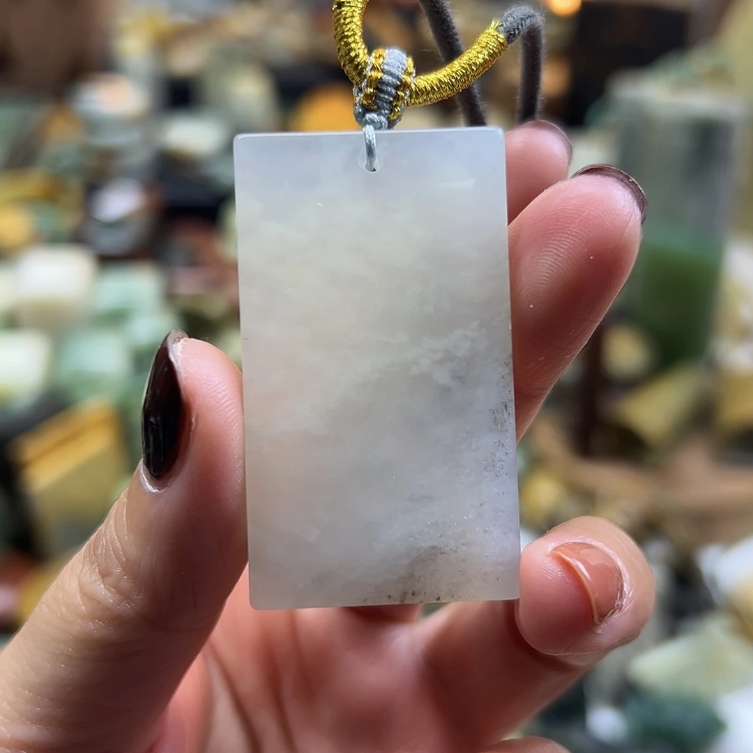 岫玉未镶嵌颈饰岫玉小无事牌