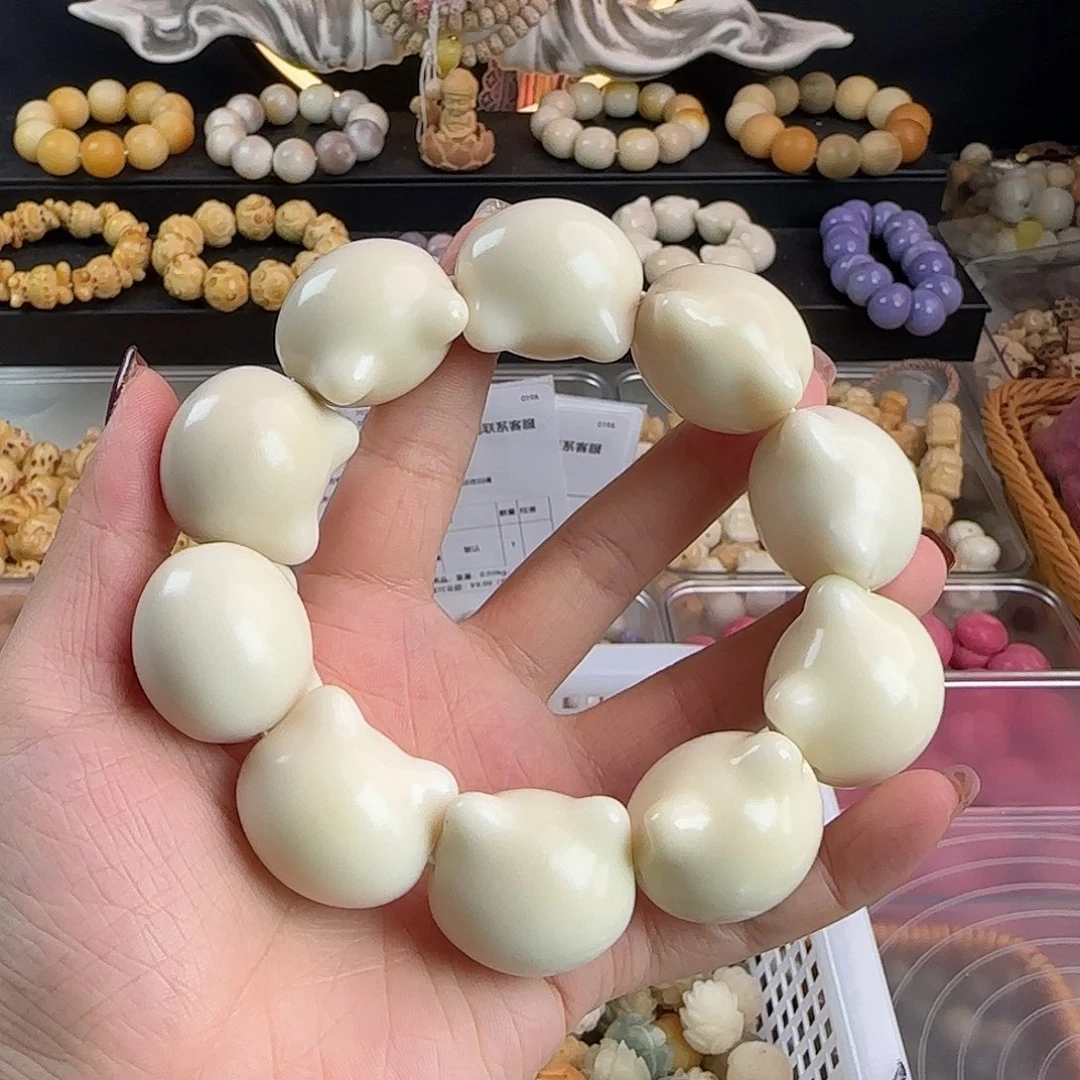 菩提根/象牙果手串微瑕牙果卡28猫头1串