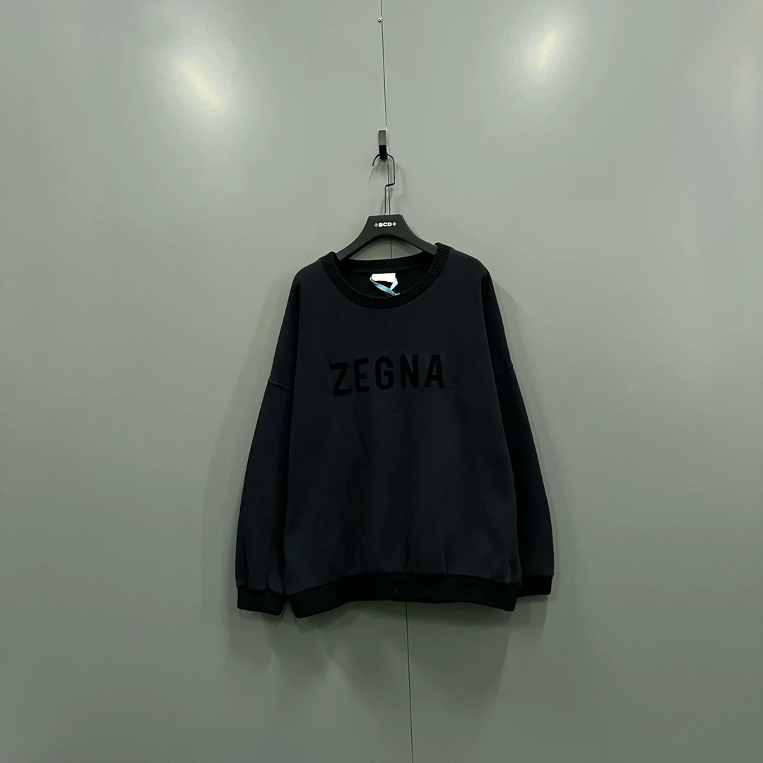 99新 ZEGNA h922  植绒logo印花卫衣 XXL码  205923
