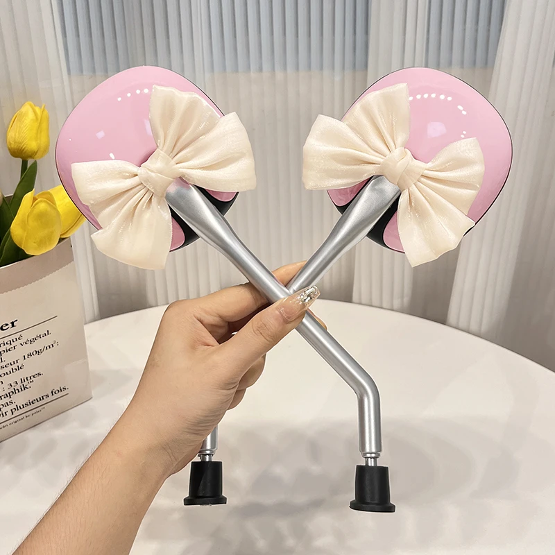 电动车后视镜高清大视野高颜值蝴蝶结电瓶车反光镜通用倒车镜配件