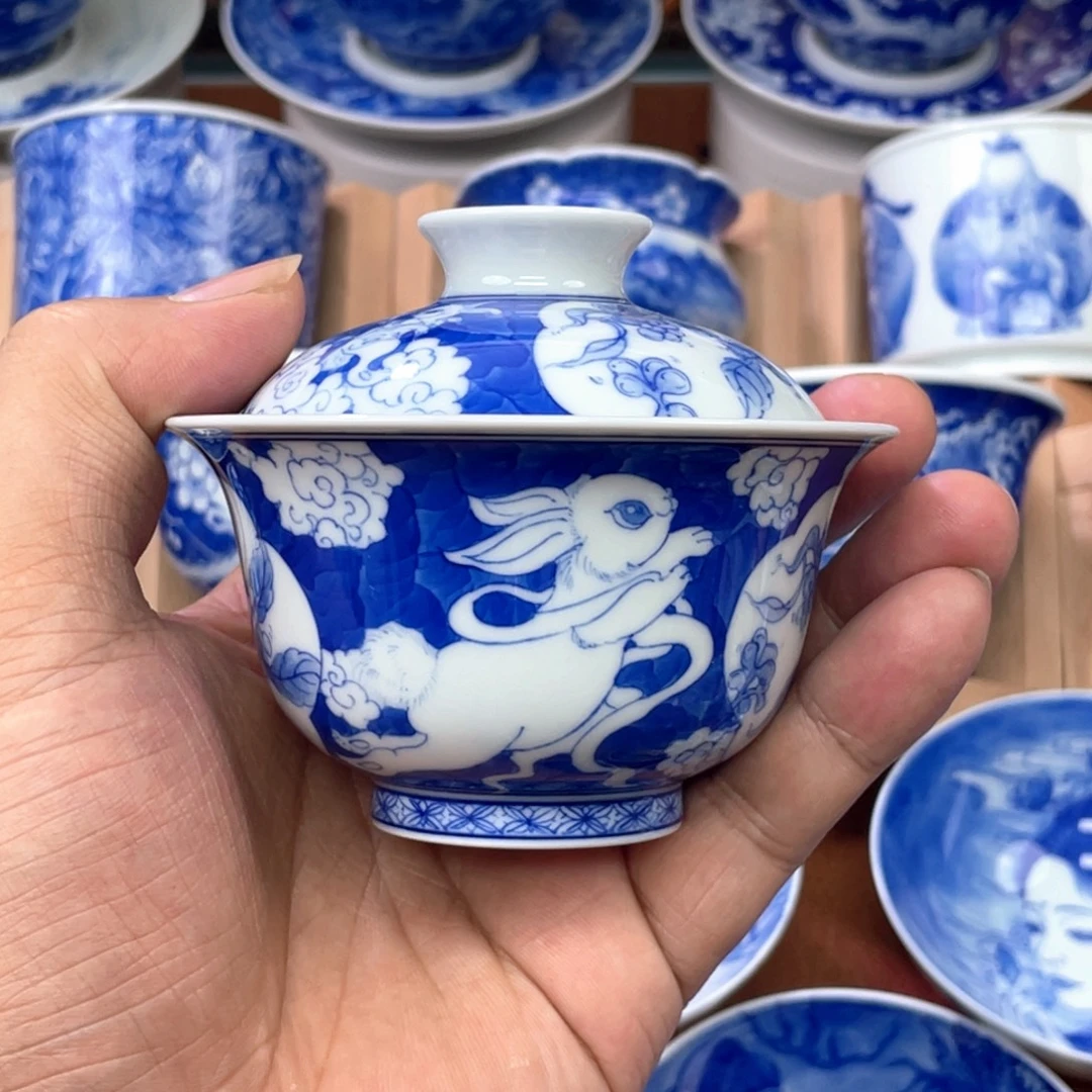 陶月楼 柴窑 金秋月桂盖碗