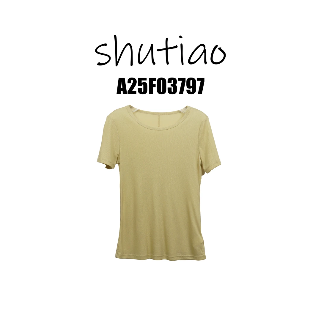 【SHUTIAO】2025夏季：新款小众设计款T恤A25F03797
