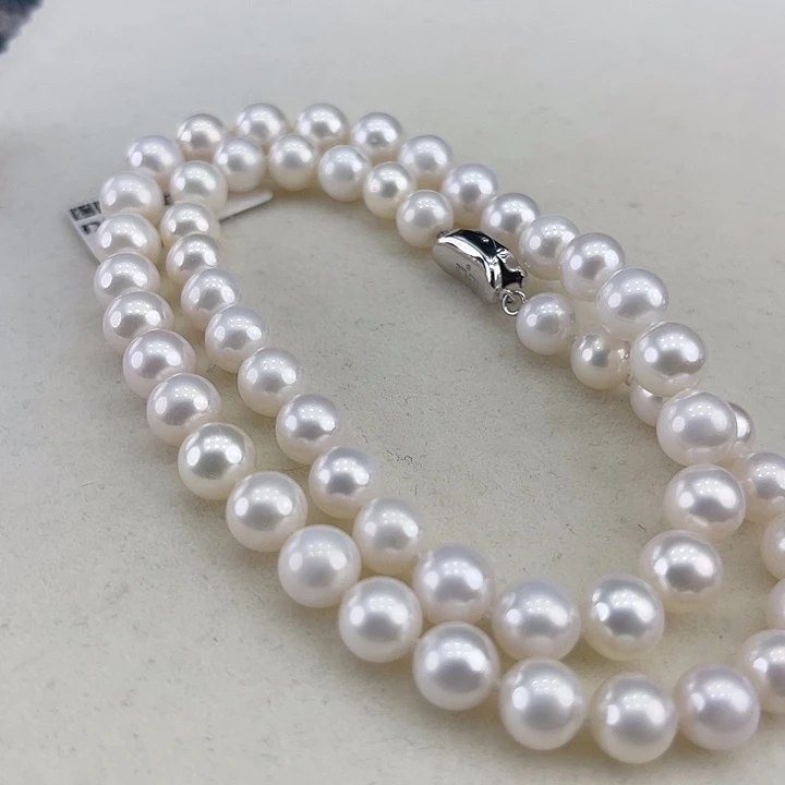 淡水珍珠银S925镶嵌颈饰8➕极光冷白高品