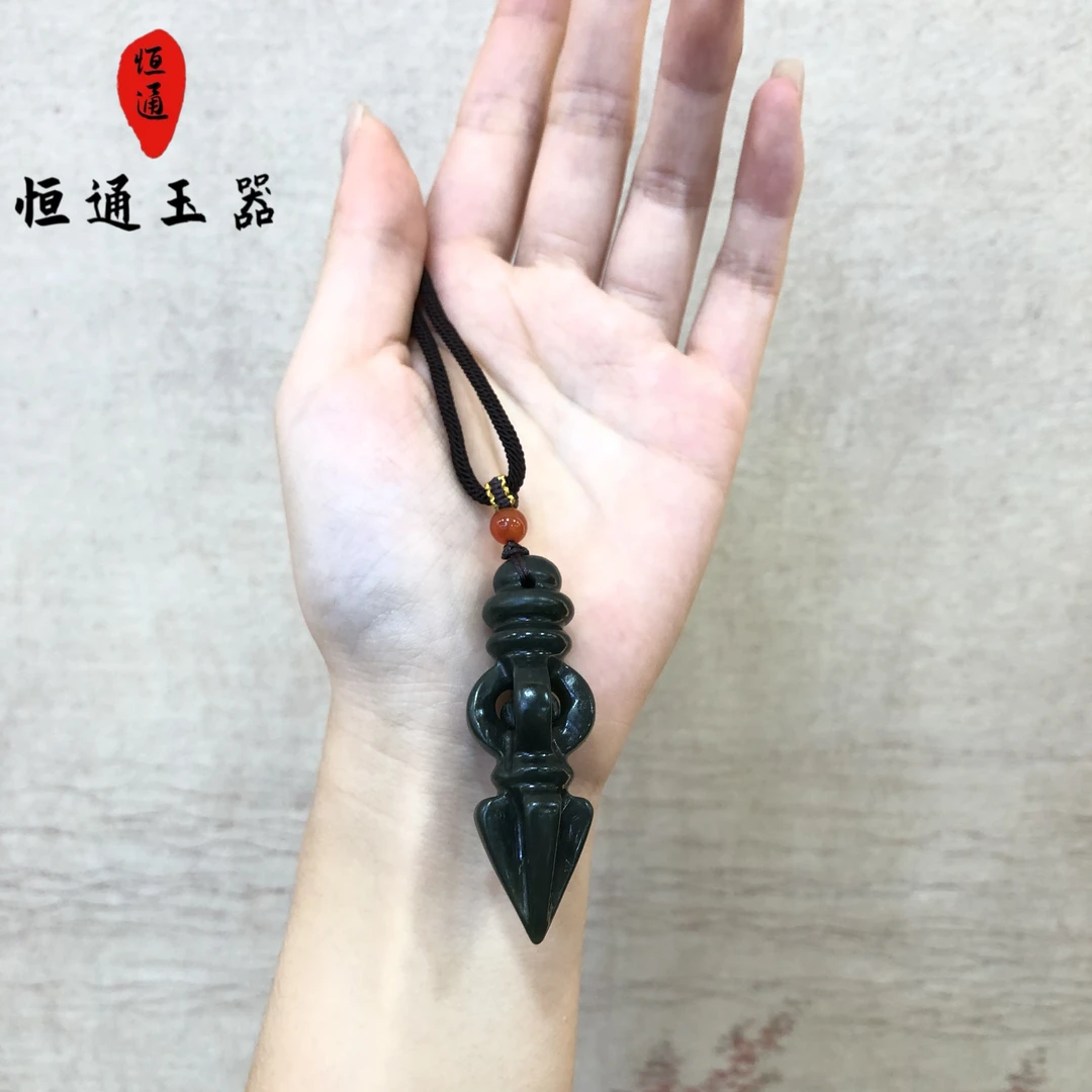 和田玉降魔杵男女款精致玉石挂件 1-39.9