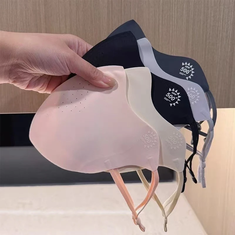 2025春夏薄款防紫外线冰丝防晒口罩弧型加大冰感透气护眼角7A抑菌