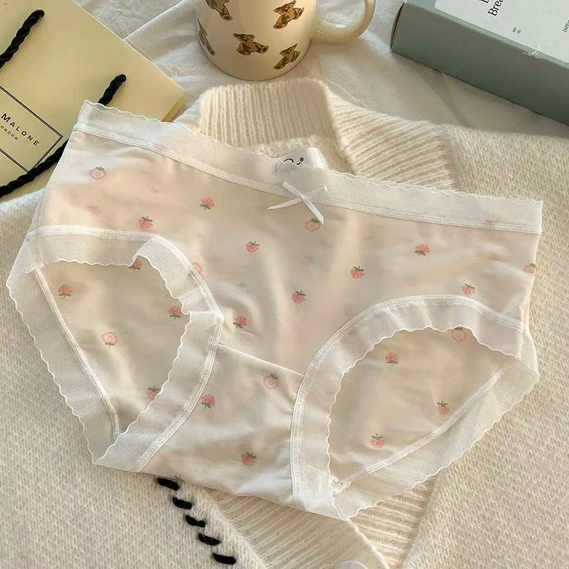 8500编号开头   新款高高弹蕾丝绵绵冰丝莫代尔内裤