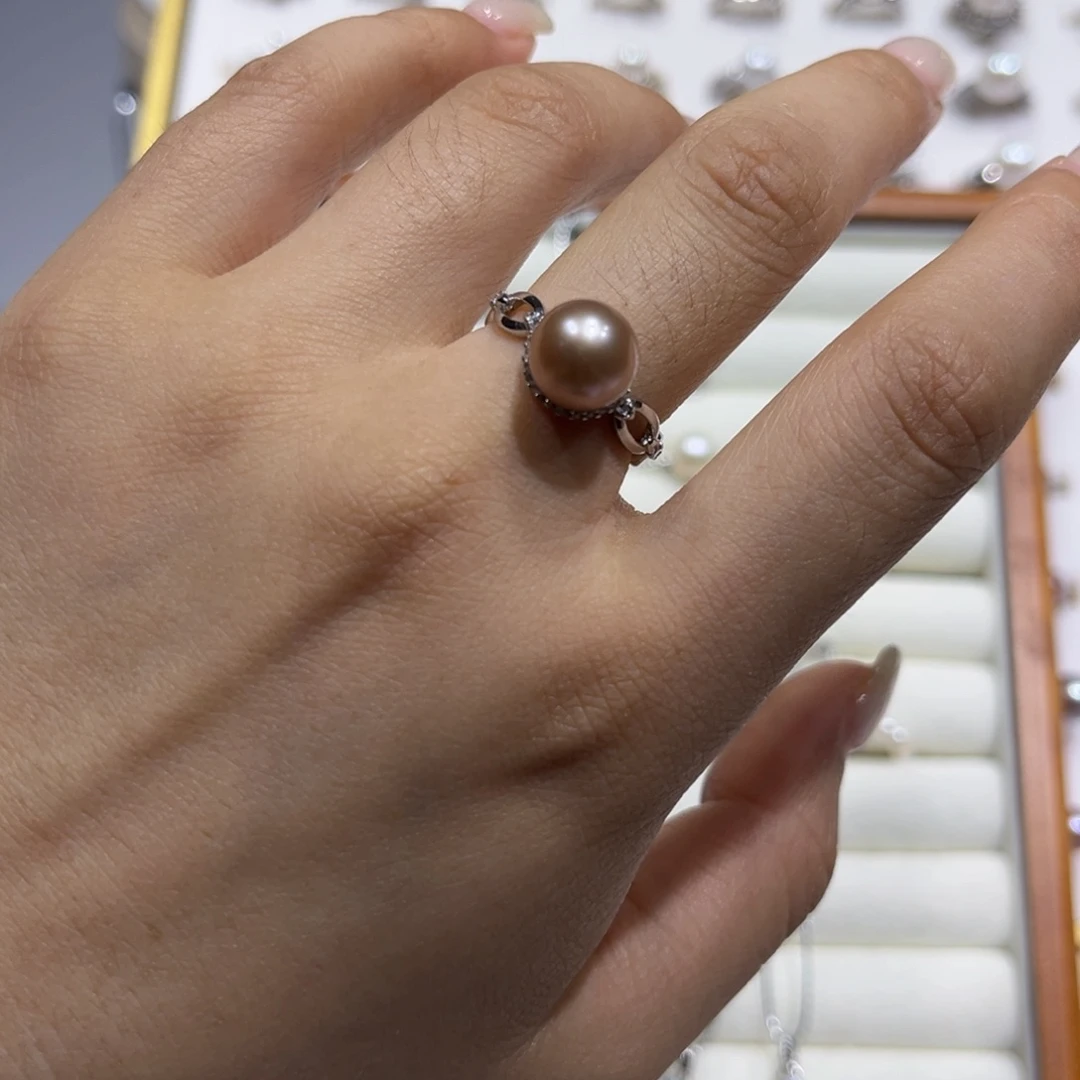 淡水珍珠银S925镶嵌戒指