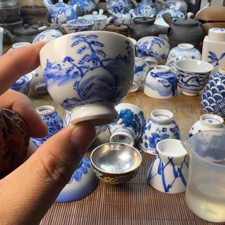 巧***大青花瓷器杯子茶具