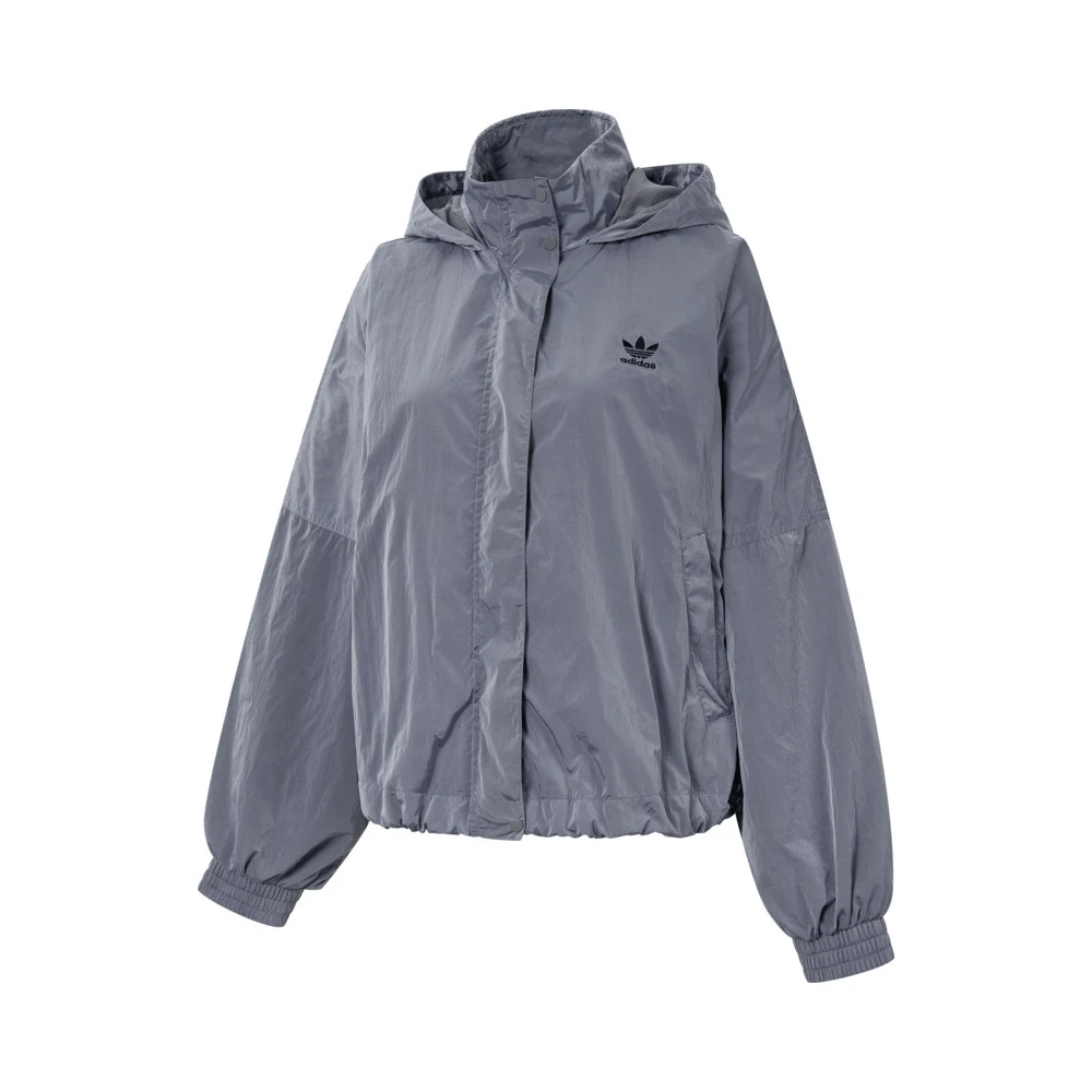 adidas三叶草2025女子WOVEN 3S WB梭织连帽外套JD2584