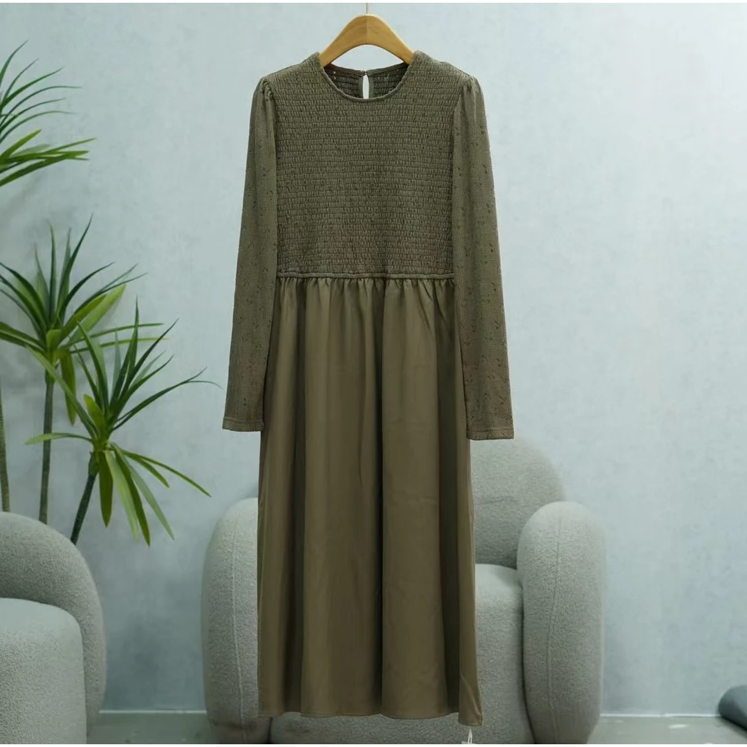 枺系列   WY522   女装简约时尚连衣裙深棕D131008