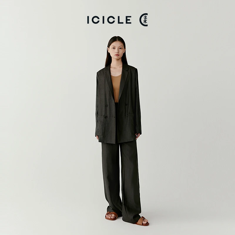 【真丝香云纱】ICICLE之禾真丝莨绸阔腿裤长裤 1149/1595