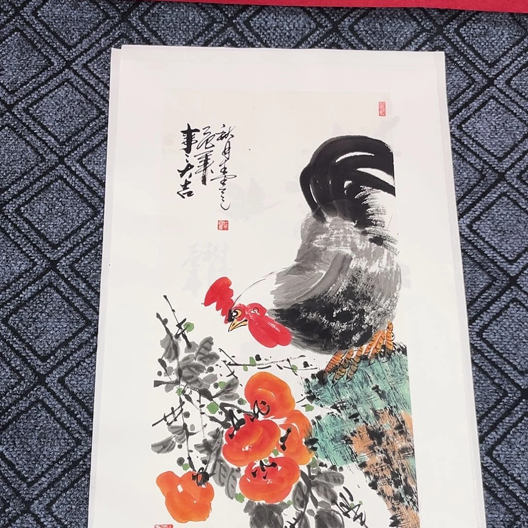 文***涛国画杨敏法老师四尺四开花鸟作品旭