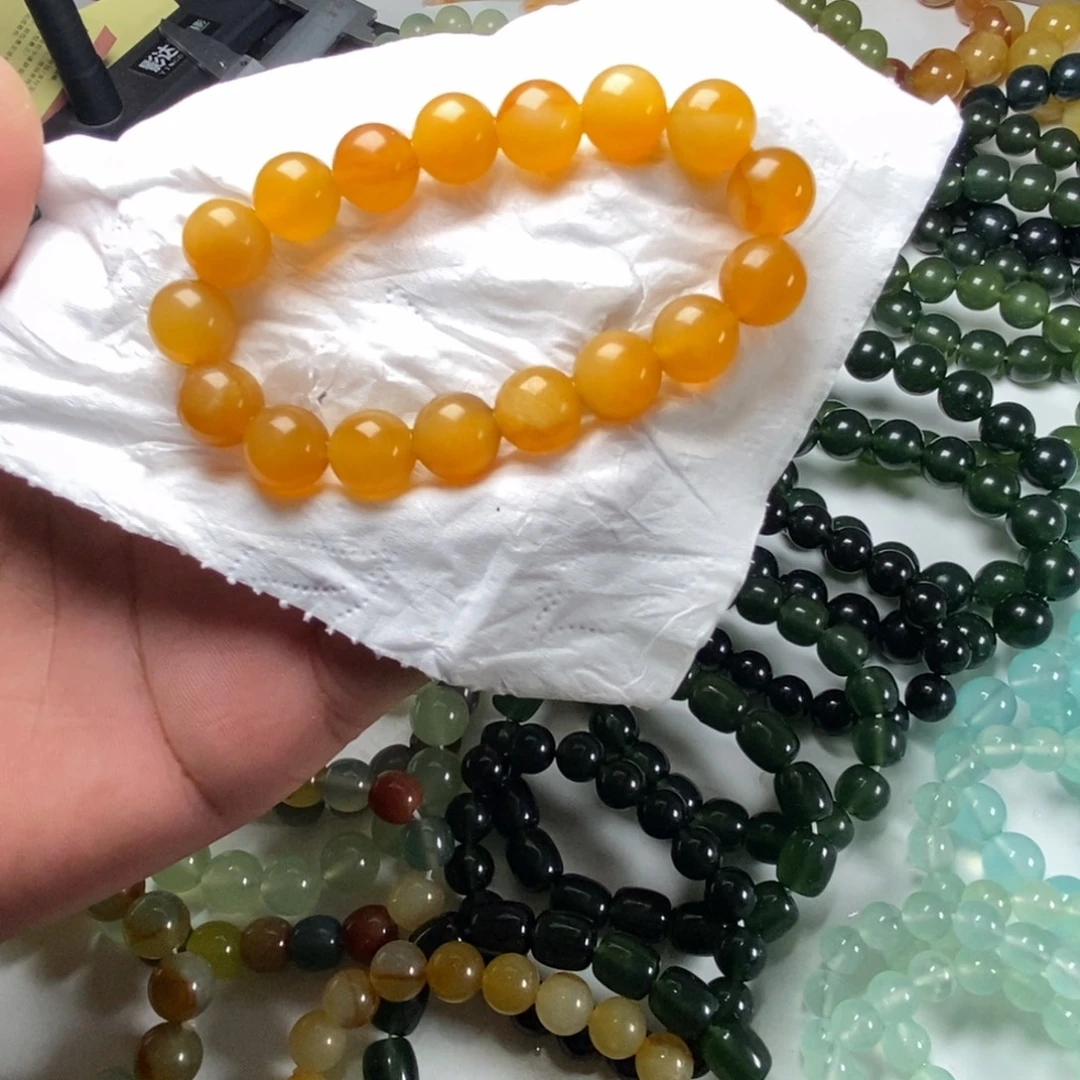 蛇纹石玉未镶嵌手链精品玉石王卡12无科技福利