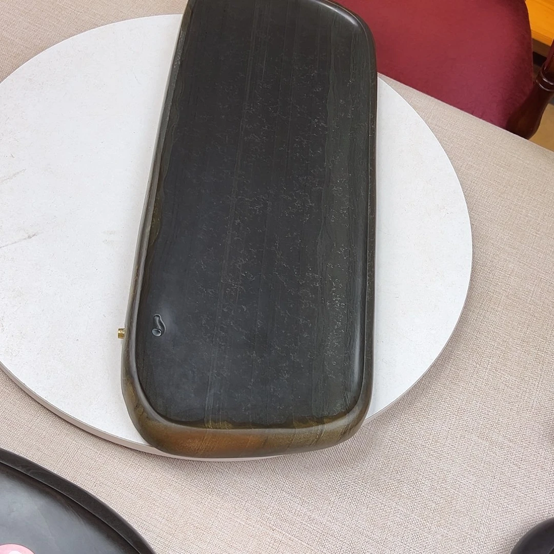 歙砚茶盘素雅款排水