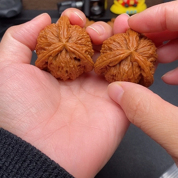 天***核文玩核桃把件白奔