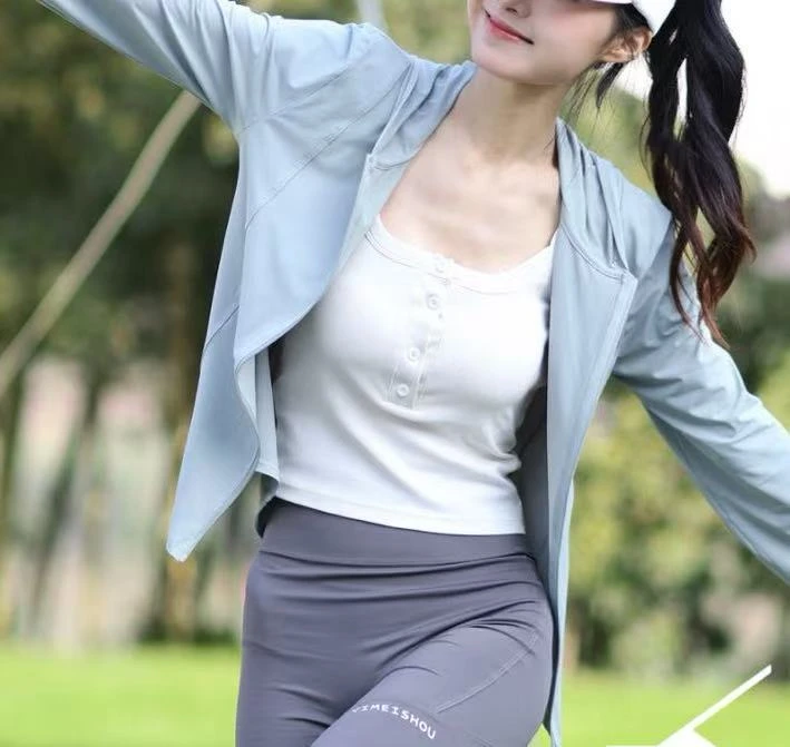 9719号2258#纯色连帽拉链防嗮衣（预）