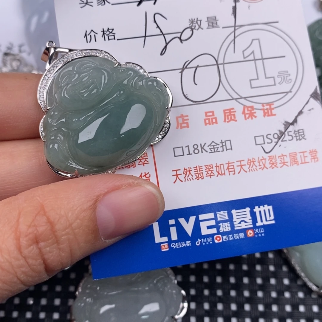 珍***惜翡翠银S925镶嵌颈饰