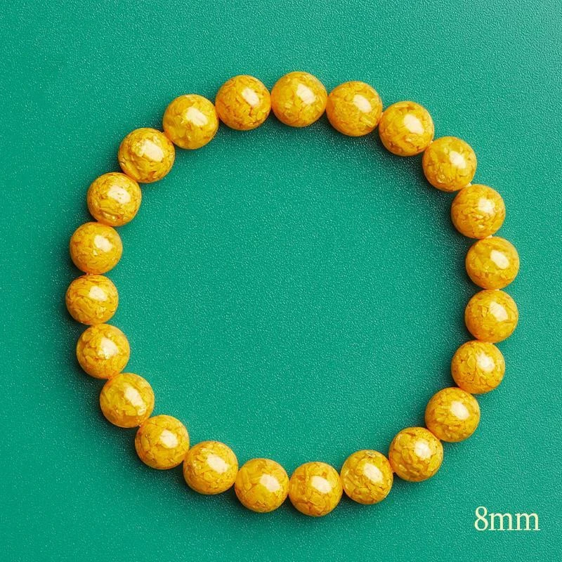 古韵臻选卡8mm 雄黄晶体颗粒砂典雅单圈素圈手串