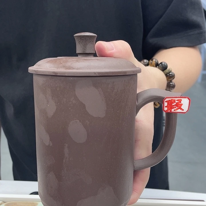 茶杯紫砂微瑕盖杯飞把