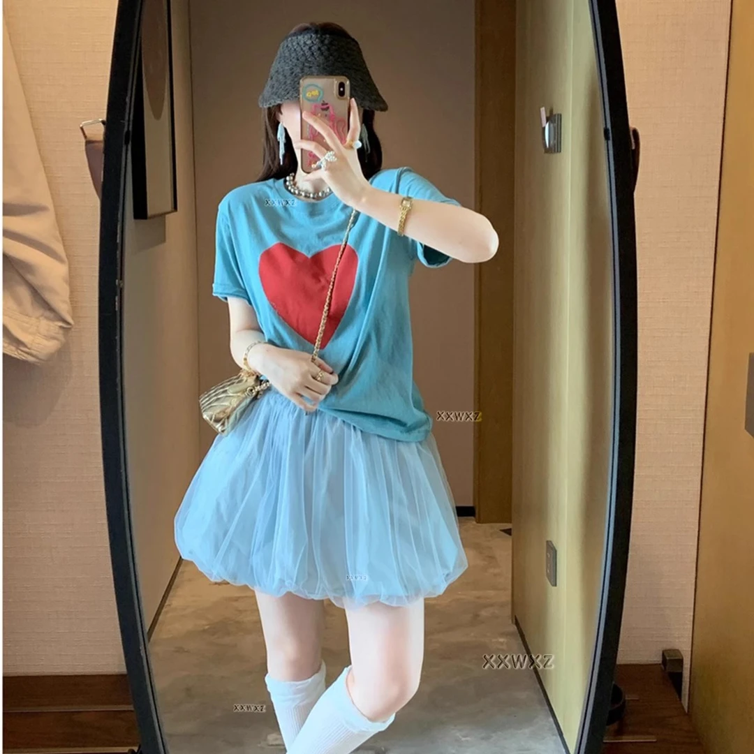 显瘦甜美减龄纯色网纱半身裙百搭蓬蓬短裙ins#z1935