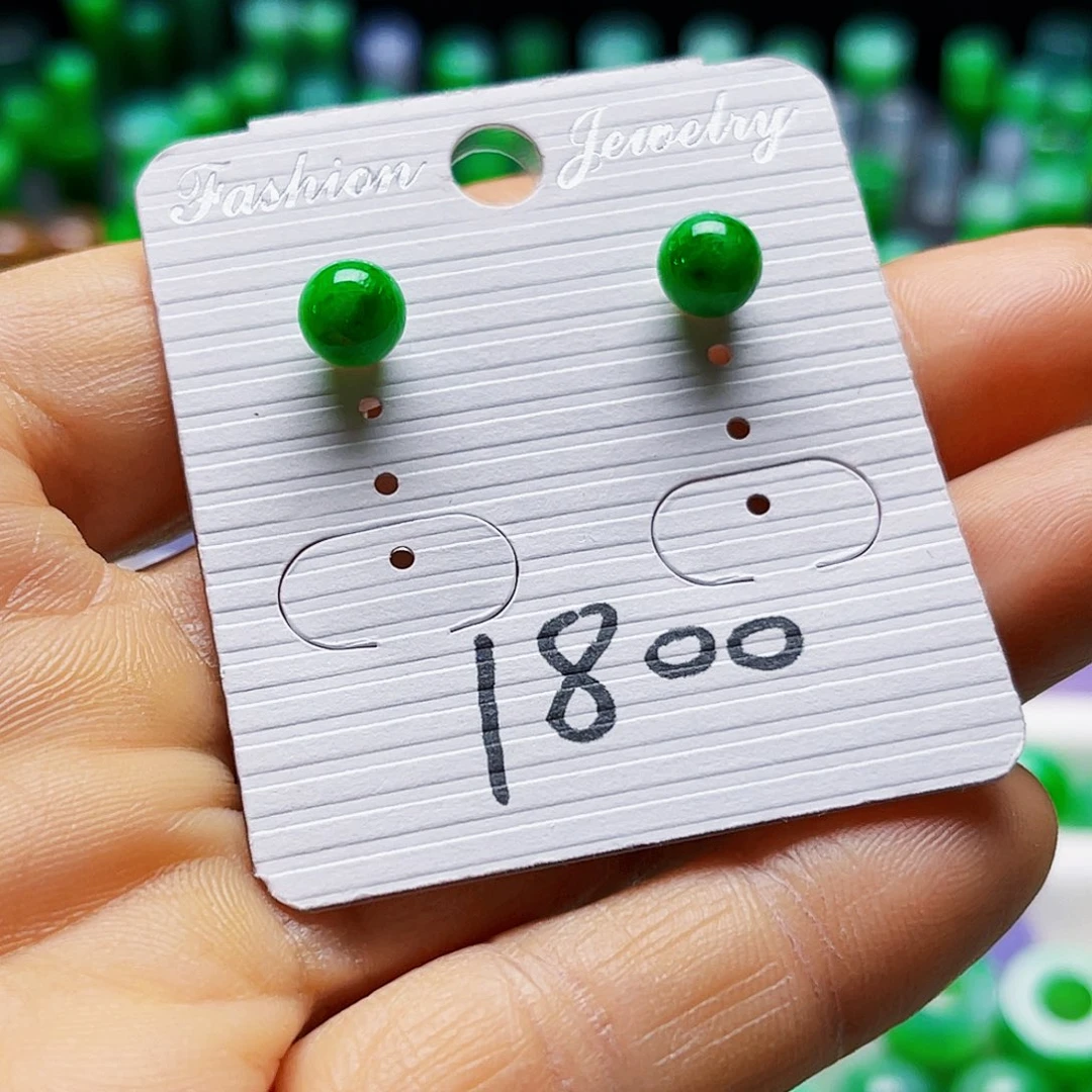 翡翠18K金镶嵌耳饰