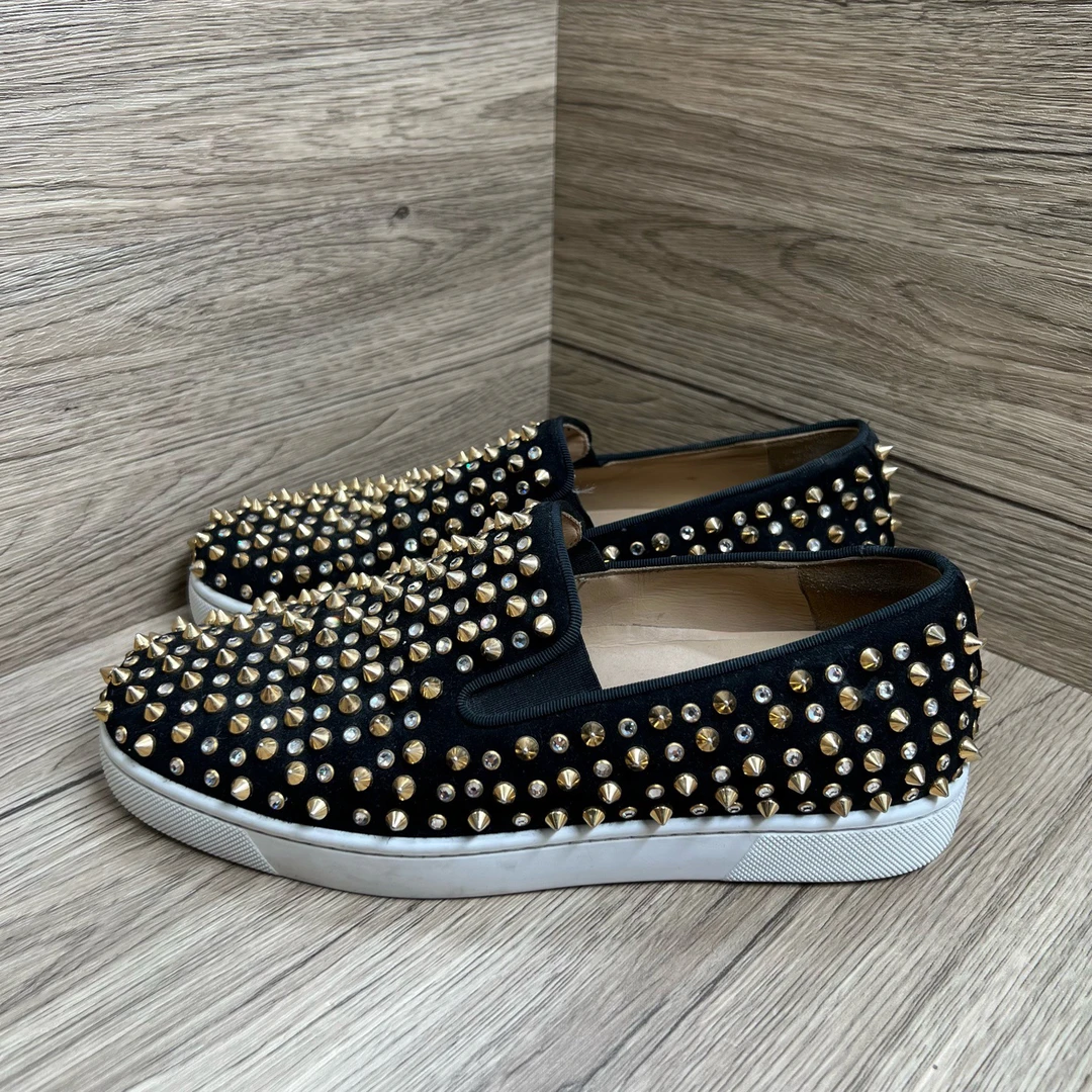 95新 Christian Louboutin/克里斯提·鲁布托 钻钉红底鞋 39码