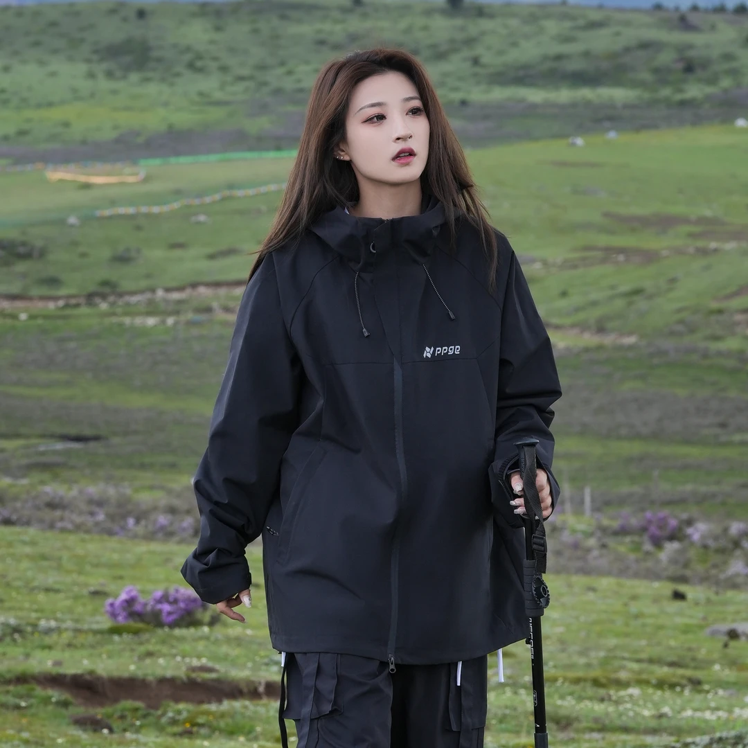 【磁吸门襟+防风防水+男女同款】ppge春秋户外保暖冲锋软壳夹克外套