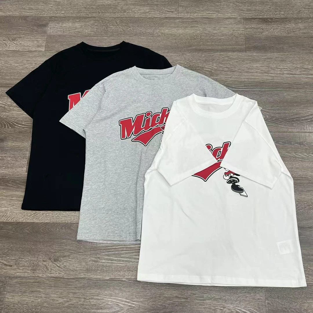 【全垒打奇奇】新款卡通奇奇字母发泡印花宽松圆领短袖T恤上衣25202