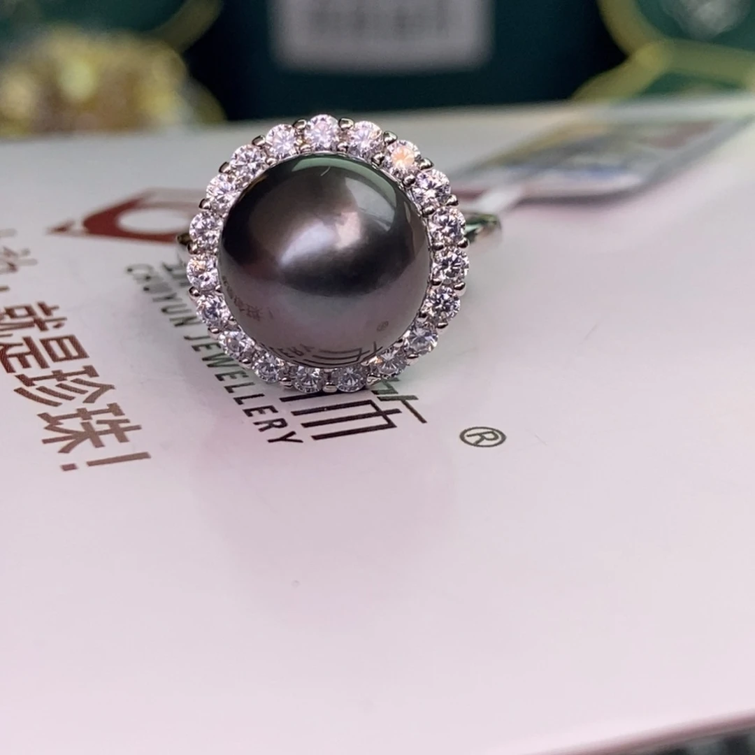 银S925镶嵌戒指海水珍珠