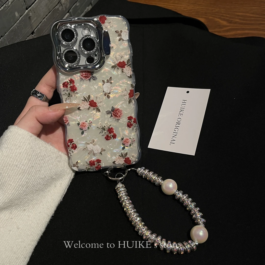 防摔贝母花朵镜头膜支架适用苹果16手机壳iphone15/14/1312promax