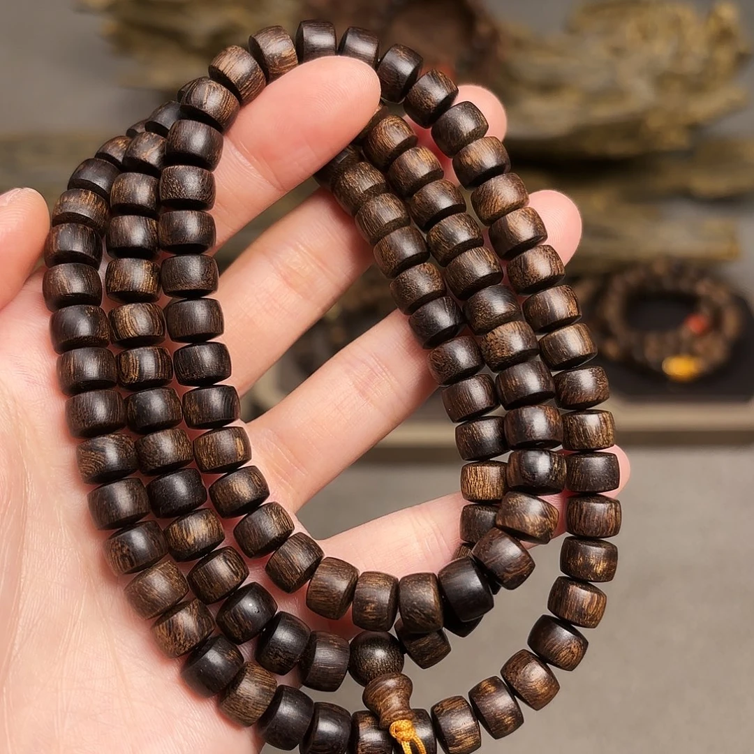 手串沉香越南富森红土玉化瘤疤0.6×0.8×108