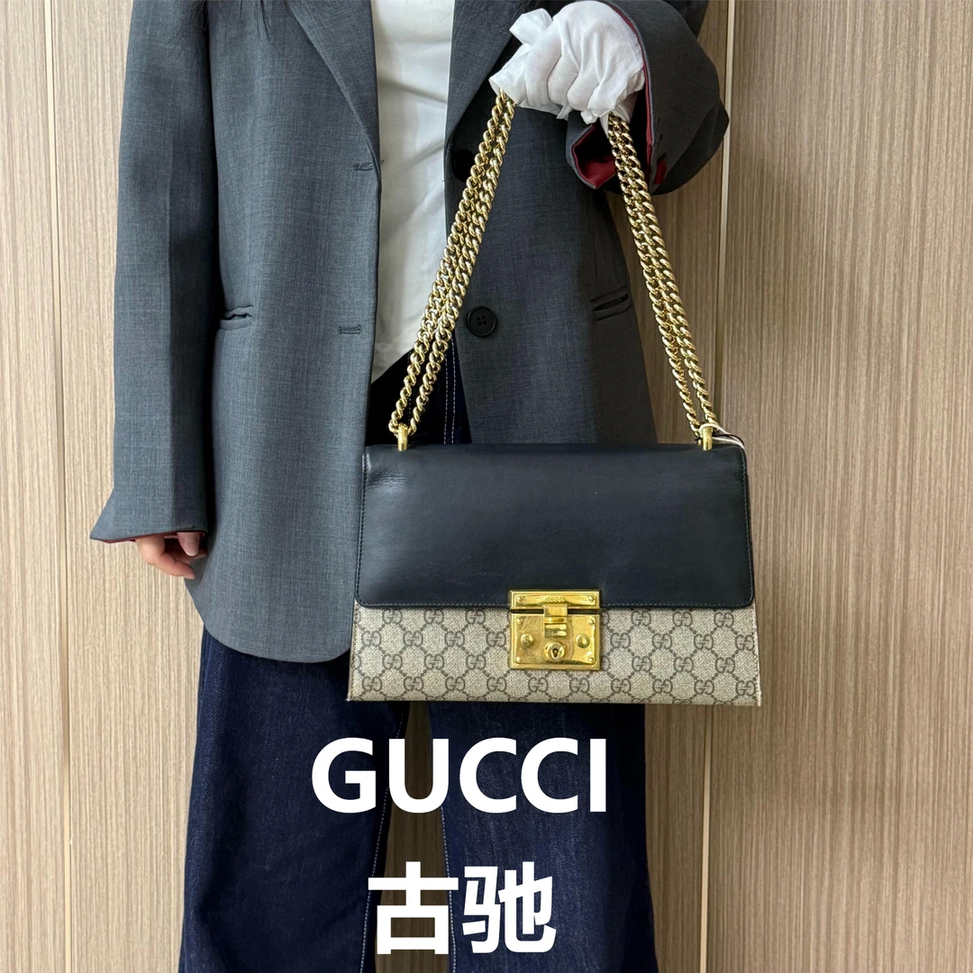 95新 GUCCI/古驰 老花黑色月光宝盒/甜甜精选/H22890