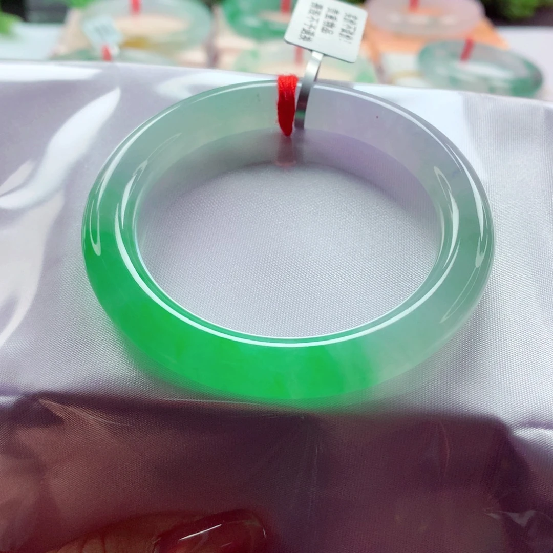 翡翠未镶嵌手镯50.8圆条 梦中情镯 宝藏毕业 灵