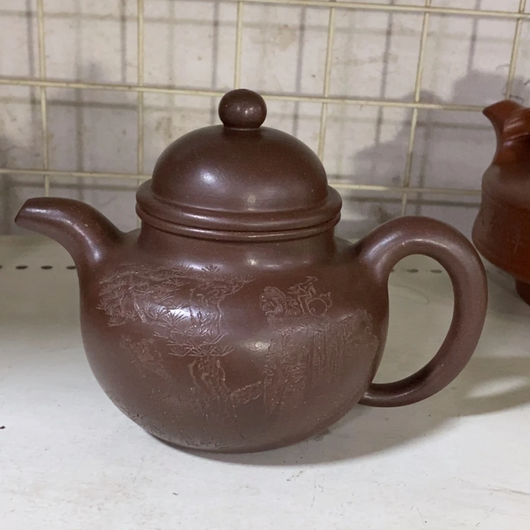 紫砂茶壶白18 掇球