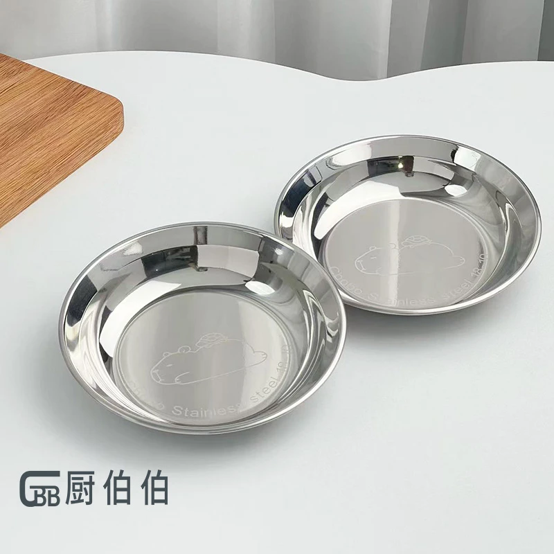 卡皮巴拉盘子18-10不锈钢家用餐盘果盘（支持检测）