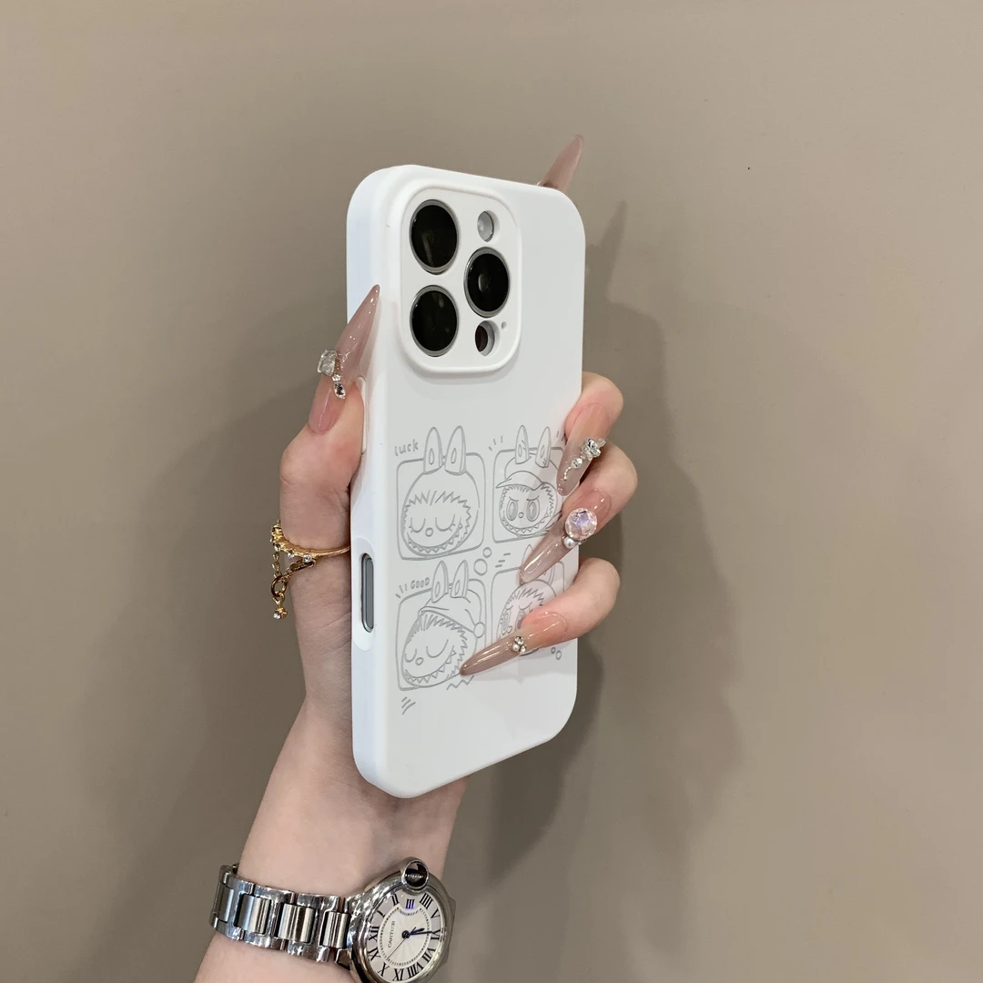 小众液态硅胶线条拉布布适用iPhone16promax手机壳15pro肤感14