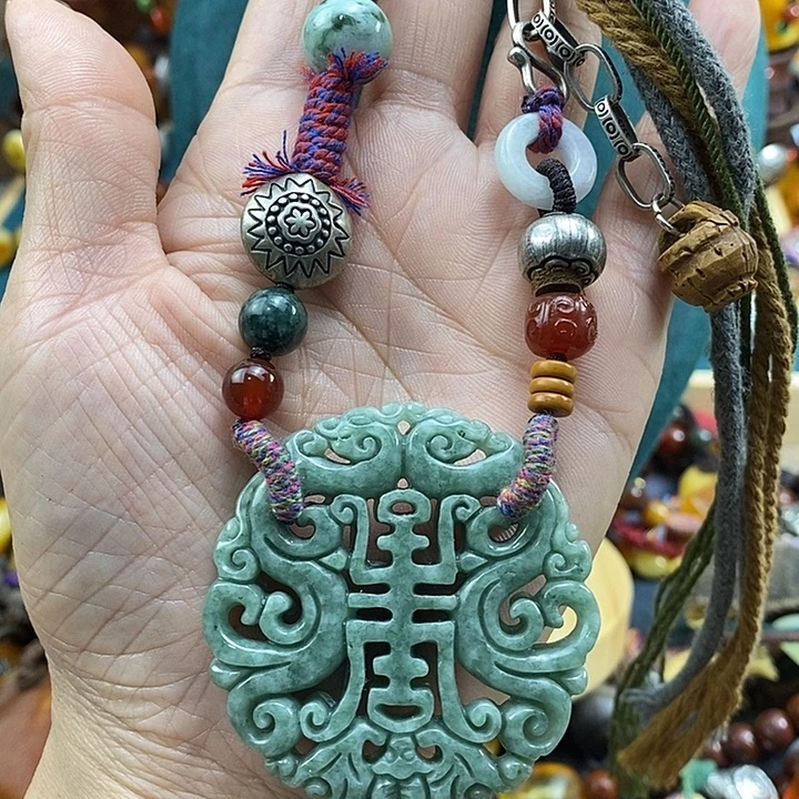 翡翠未镶嵌项链项链