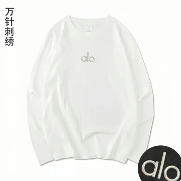 【长袖刺绣a'lo】5迪桑棉秋款网红爆款时尚百搭清新高档圆领长袖T恤