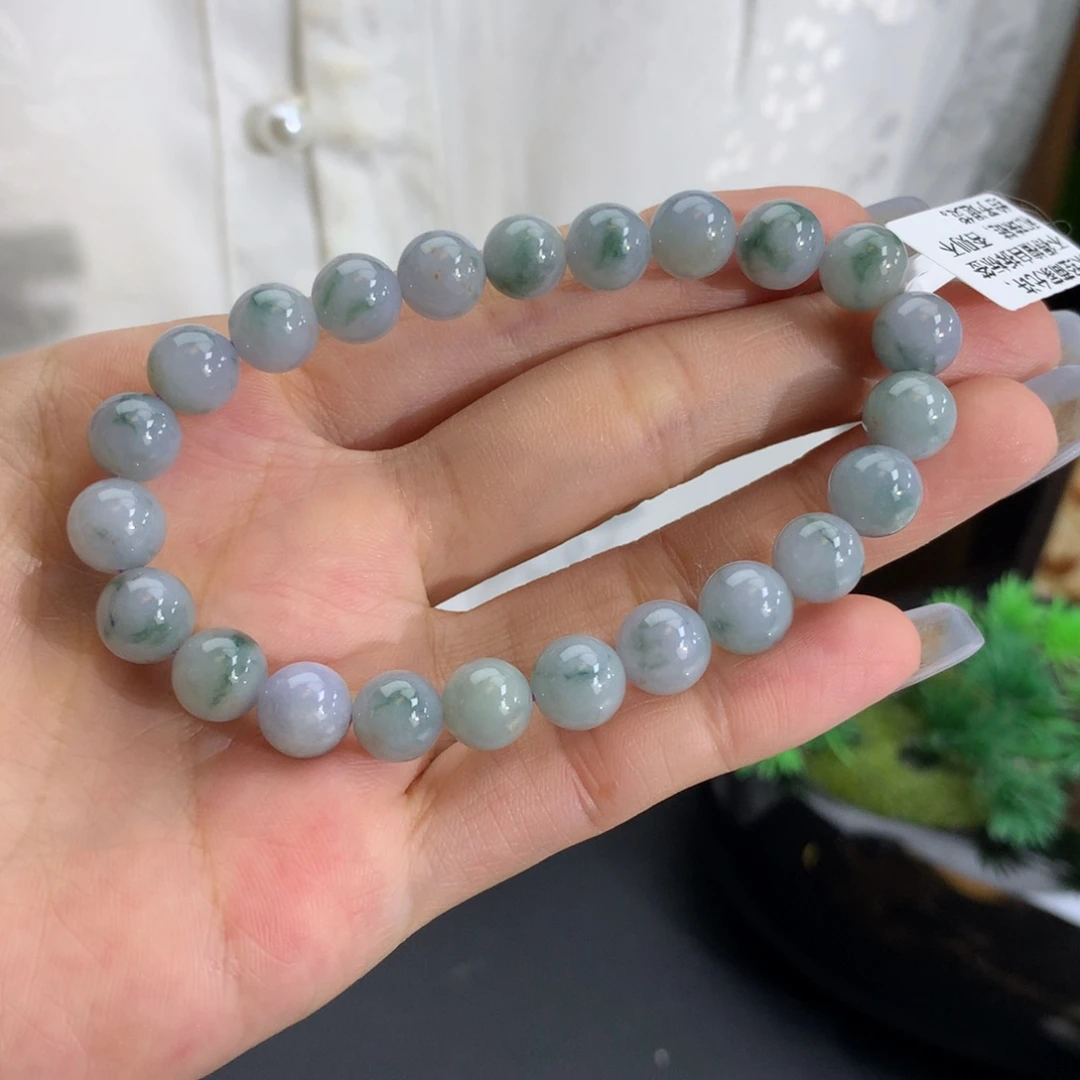 翡翠未镶嵌手串卡8.2细润飘花手串