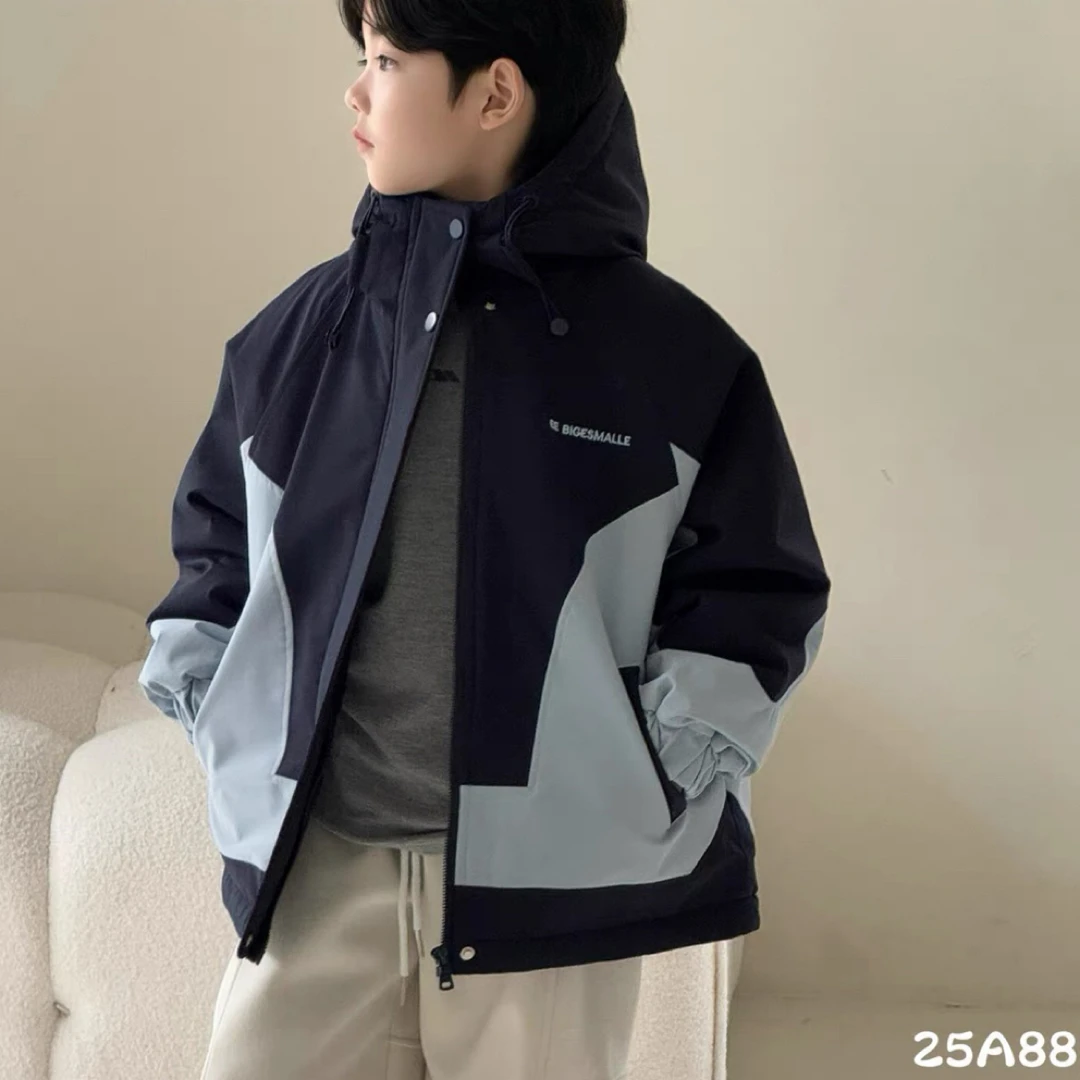 M家kids 冬新款男童加棉冲锋衣外套拉链衫中大童儿童童装潮887