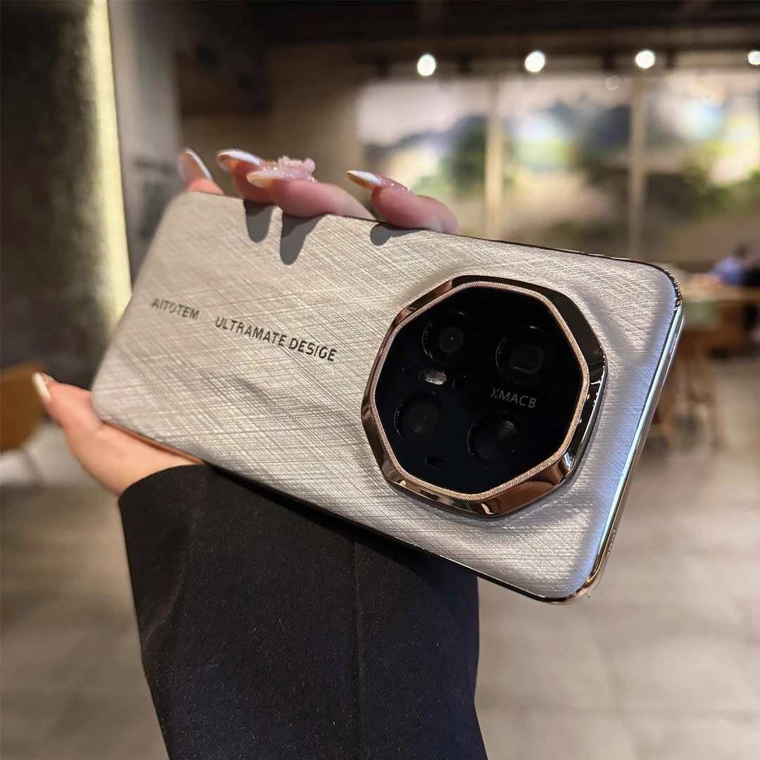 金丝银锦适用华为mate70pro手机壳真皮mate60pro+保护套商务精孔