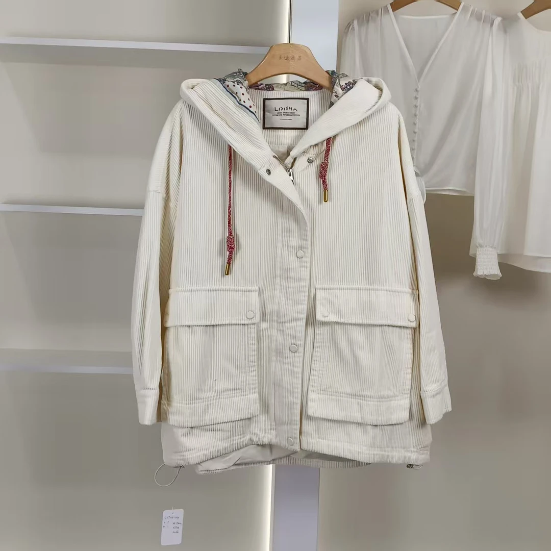 麦迪尚品【丽DS】50904144 秋季时尚休闲连帽短外套品牌女装