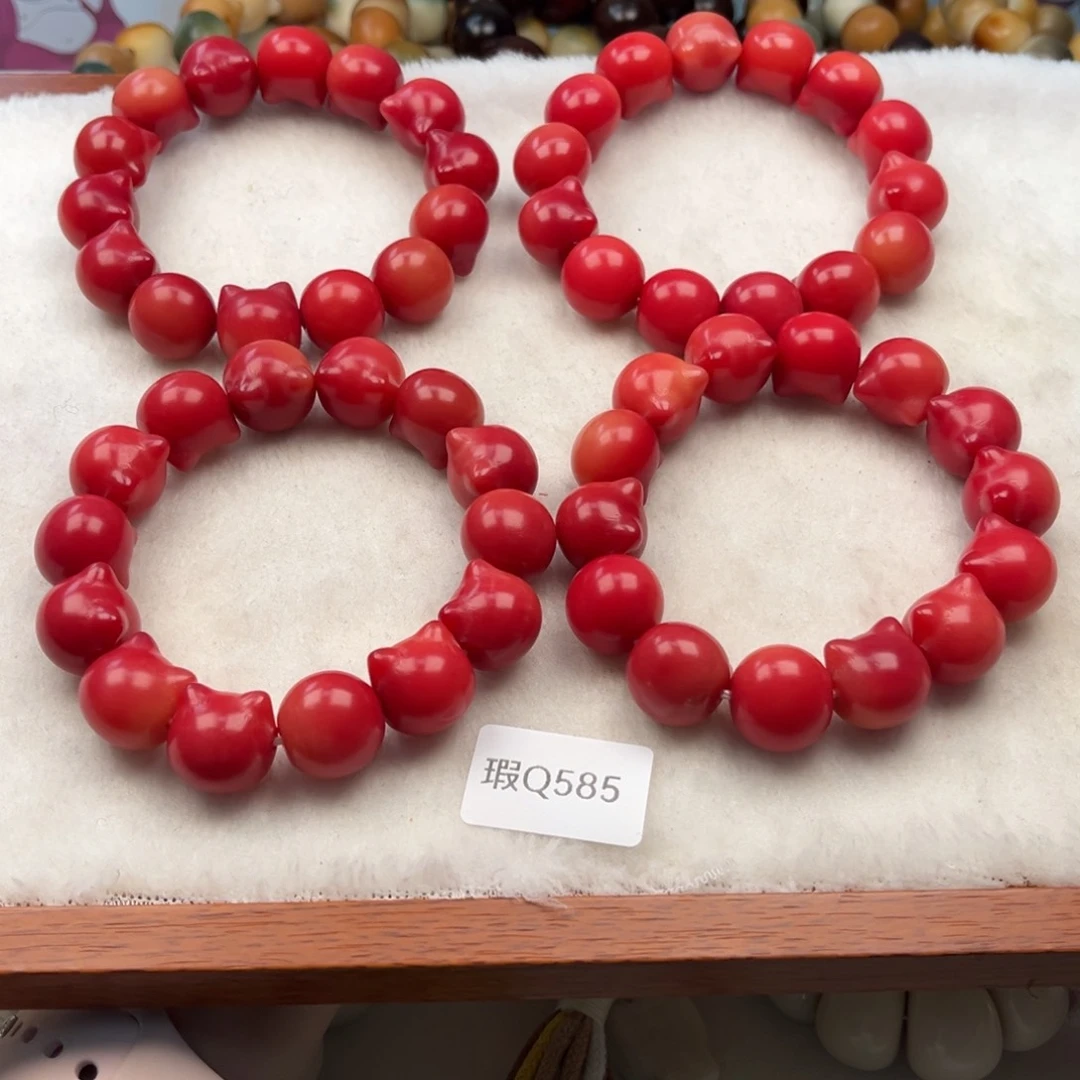菩提根/象牙果手串17mm瑕猫头随机一串q585