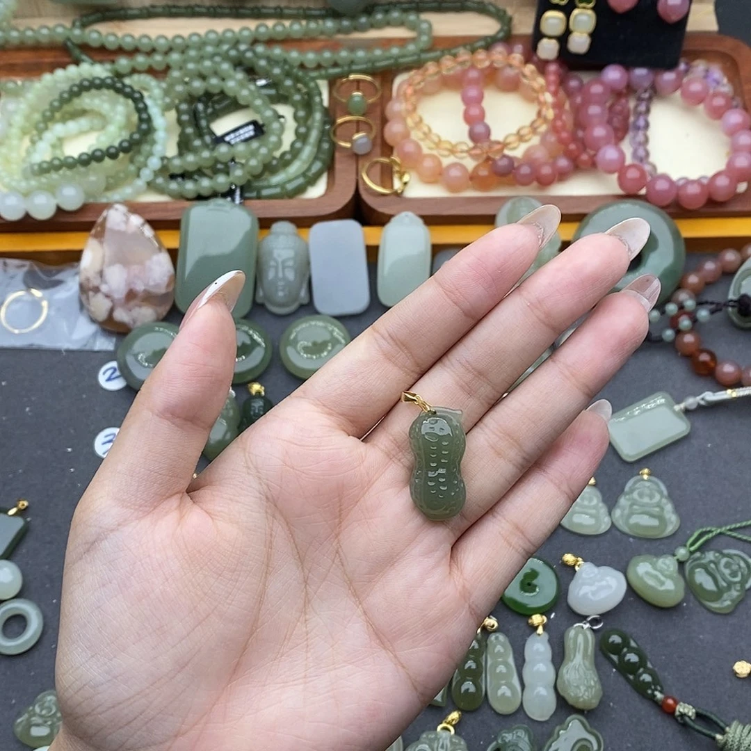 吊坠(不含链)银S925镶嵌和田玉
