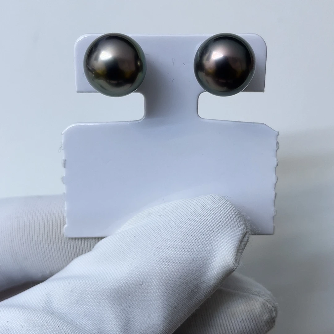 耳饰海水珍珠18K金镶嵌大溪地