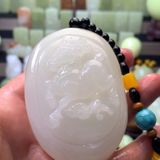 石材方解石手把件