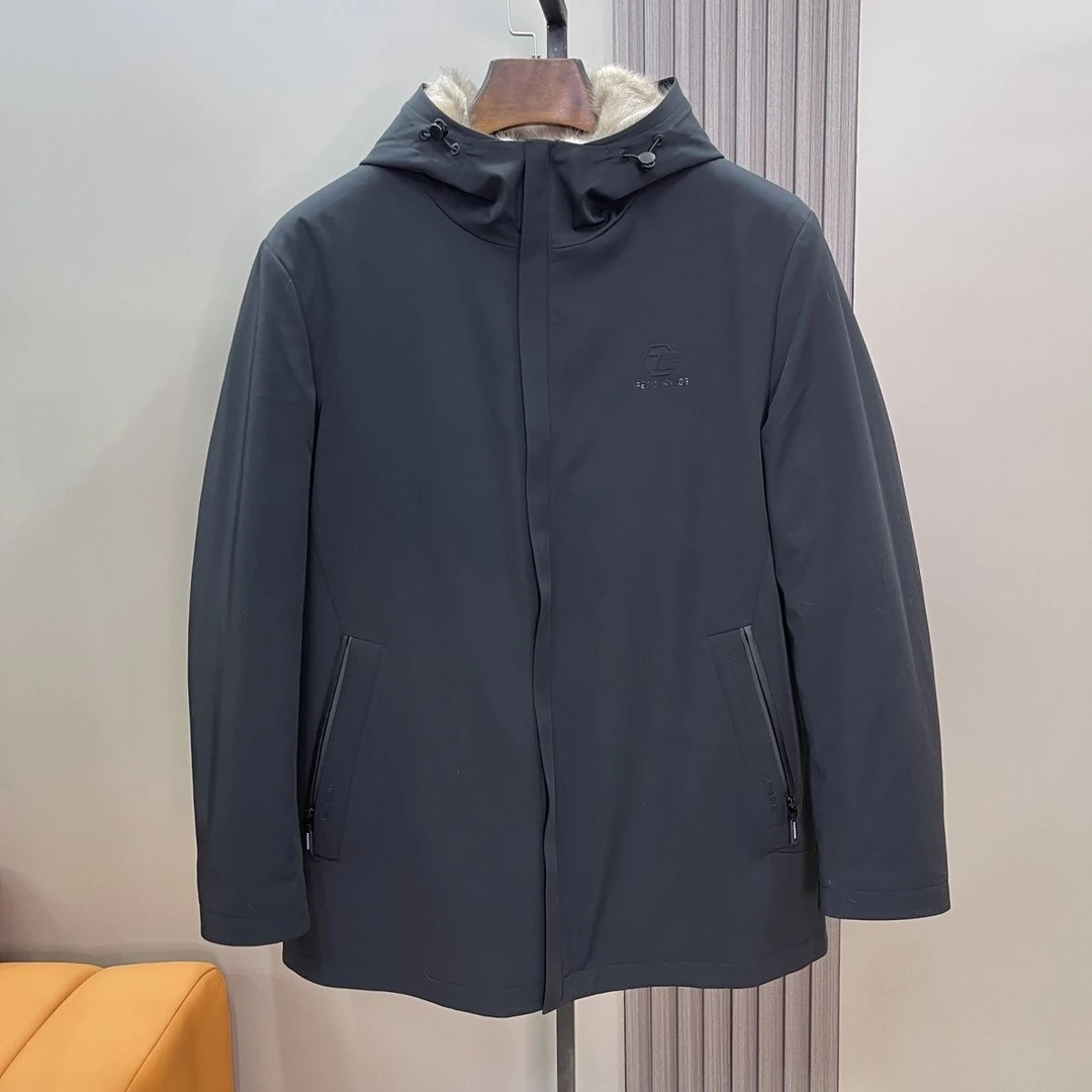 整貂貂皮大衣水貂毛内胆派克服男士大衣尼克服海宁真皮皮草外套冬