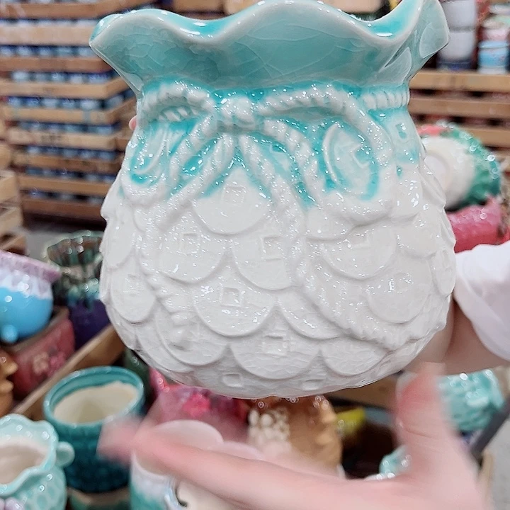 有孔.凑单10元陶瓷花盆发货！