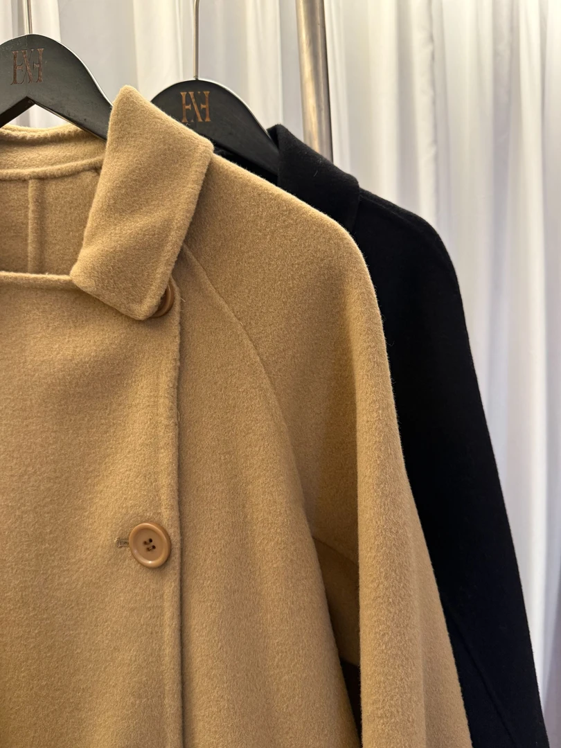 100毛双排扣羊毛大衣