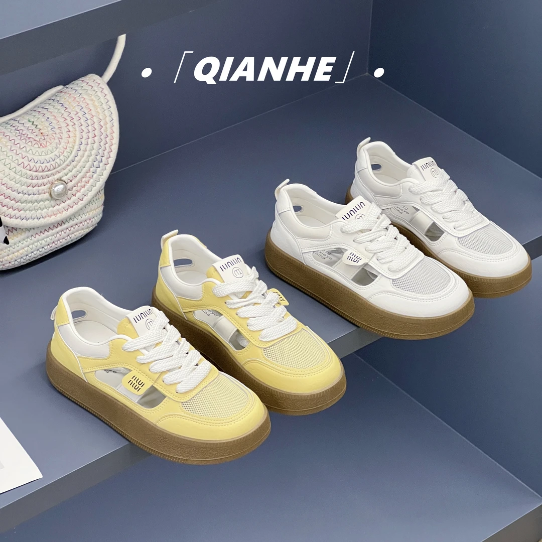 「Qan'h千合女鞋」•镂空网面休闲鞋女2025新款百搭小白鞋（N28）